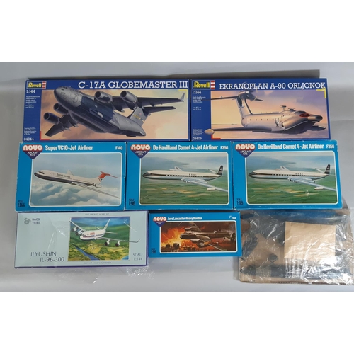 241 - 7 boxed model aircraft kits in 1:144 and 1:96 scale including kits by Novo, Revell and Baco Vaso, to... 