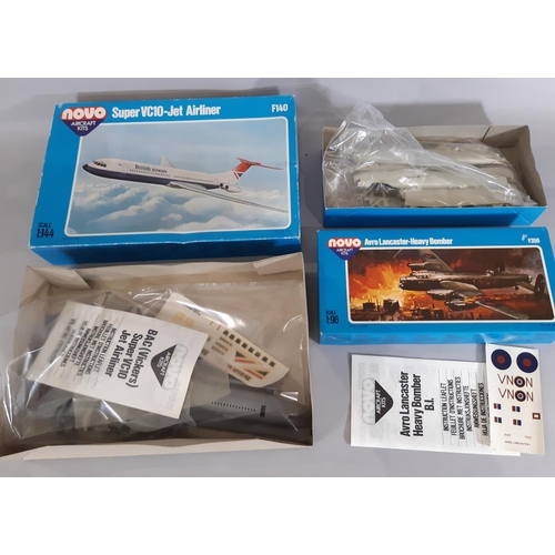 241 - 7 boxed model aircraft kits in 1:144 and 1:96 scale including kits by Novo, Revell and Baco Vaso, to... 