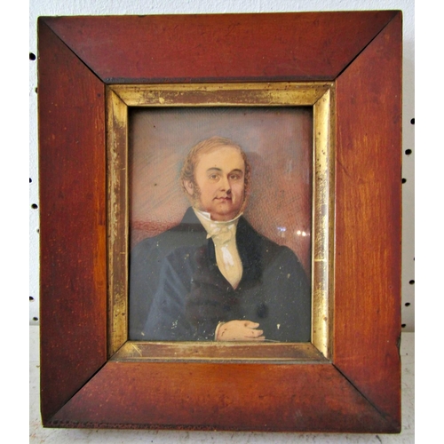 122 - Four 18th/19th Century Portraits to Include: Miniature of Georgian Gentleman, watercolour on card; C... 