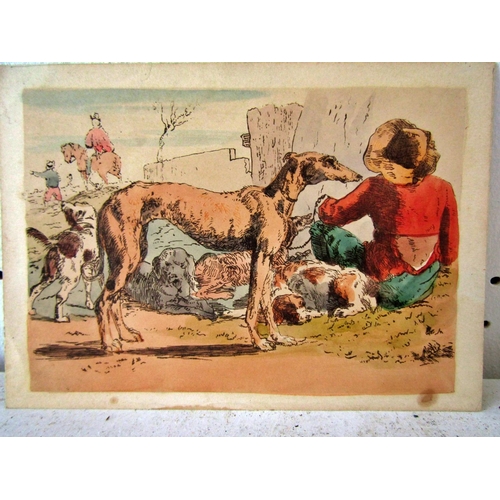 124 - Assortment of 19th and 20th Century Drawings and Prints, mainly of sporting dogs to include: R.H.J. ... 