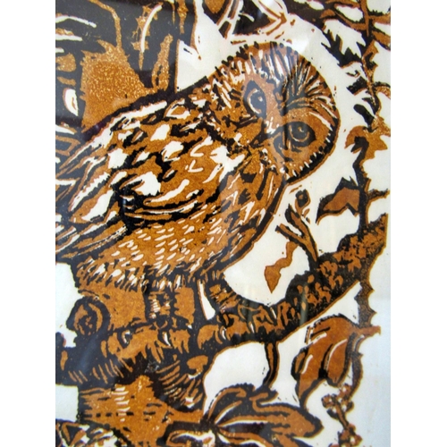 127 - Two Framed Artworks of Owls to Include: Monica Reddyhoff (Bath Society of Artists) - linocut on pape... 