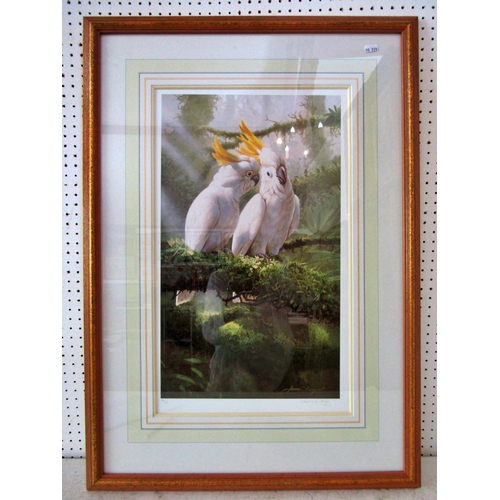 128 - Adrian C. Rigby (Contemporary) - Three signed limited edition prints of birds of paradise: Parrots (... 