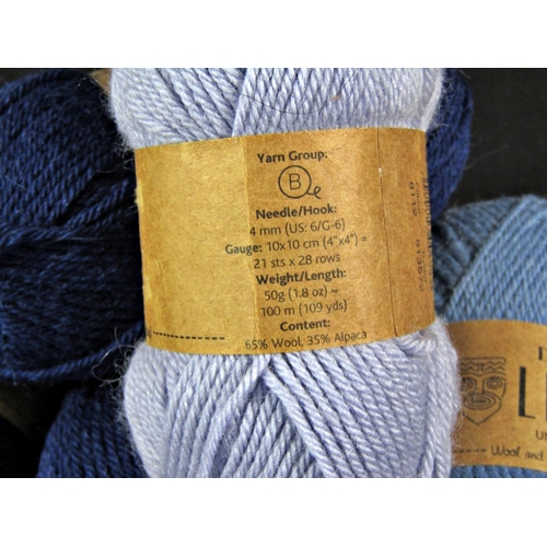 1542 - 60+ Drops 'Lima' alpaca/wool mix balls of wool, various colours including dark blue x 18 and mauve x... 