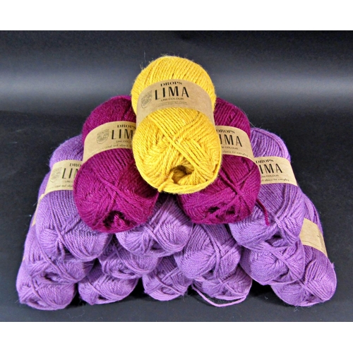 1542 - 60+ Drops 'Lima' alpaca/wool mix balls of wool, various colours including dark blue x 18 and mauve x... 