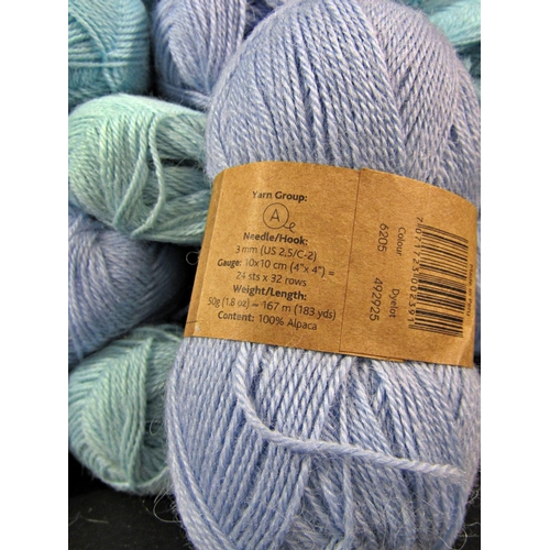 1535 - 48 balls of 50g wool by Drops including 40 unused in various shades of blue, 100% alpaca, and 8 ball... 