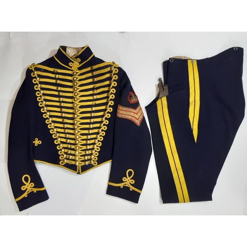 1551 - Royal Gloucestershire Hussars  Dress Uniform circa 1900; tunic is of blue cloth, with each breast ha... 