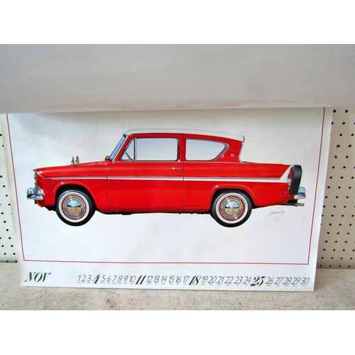 142 - Two Ford Calendars - 1990 and 1991, with original slips, approx. 39 x 52 cm each (2)