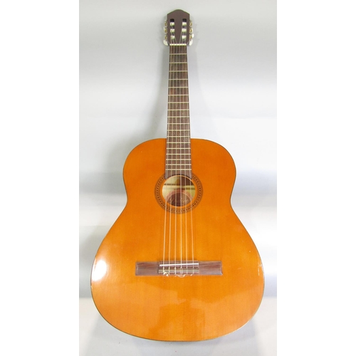 1494 - A Rose-Morris Dulcet Classic acoustic guitar Stock No 3057, with a plastic cover and an instruction ... 