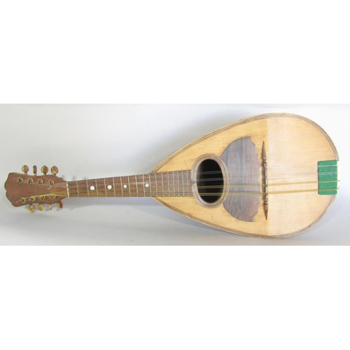 1498 - A F De Mureda of Napoli mandolin, labelled to the interior, 60cm long, complete with bespoke wood an... 