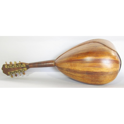 1498 - A F De Mureda of Napoli mandolin, labelled to the interior, 60cm long, complete with bespoke wood an... 