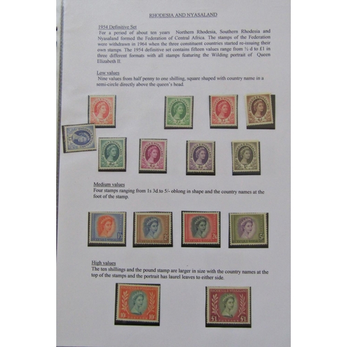 216 - A collection of Nyasaland and Malawi in two folders.  Several high catalogue sets including some GVI... 