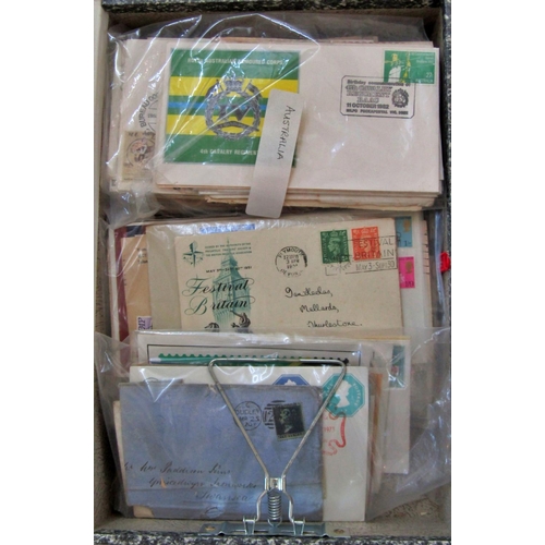 223 - Box file of mixed postal history mainly GB and Australia includes mint and used postal stationery