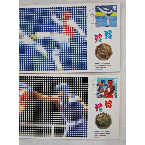 224 - GB Olympic Games 2012, Royal Mail collection of First Day Covers, complete sets of the Gold Medal Wi... 