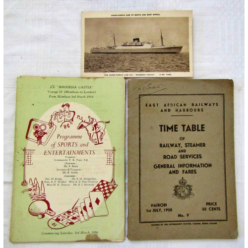 228 - Collection of cruise liner menus and ephemera, postcards and Panama canal maps mainly dating from th... 