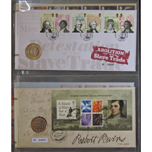 213 - GB, six volumes, collection of 126 Royal Mail/Royal Mint Numismatic (coin covers) coin face value ap... 