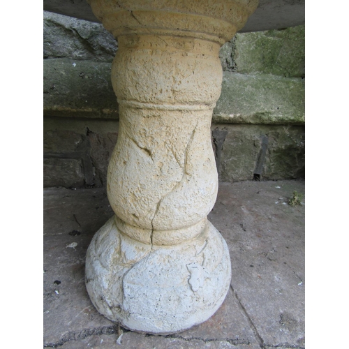 2038 - A weathered cast composition stone five sectional garden fountain with simple trailing ivy detail, 1... 