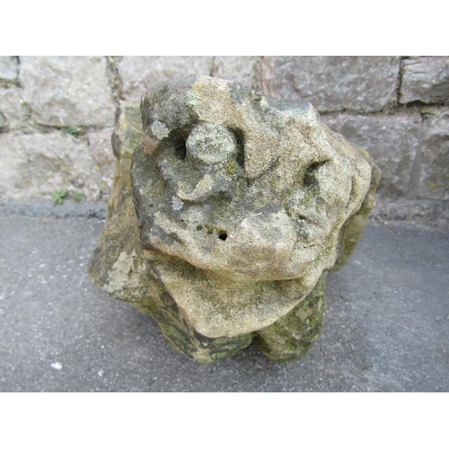 2099 - An antique weathered carved natural stone gargoyle approx 60 cm long x 35 cm wide