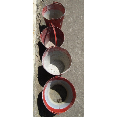 2104 - Four  vintage galvanised steel fire buckets