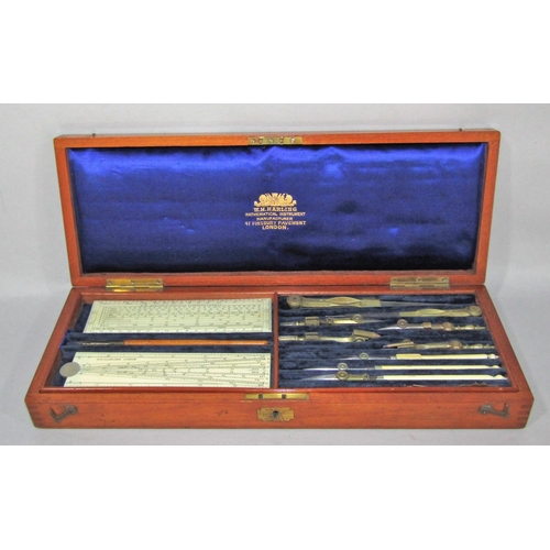 1522A - A collection of vintage draughtsman’s drawing instruments some complete sets in their original mahog... 