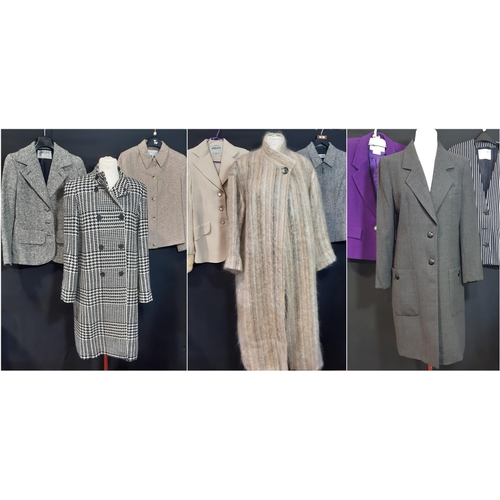 1549 - Collection of 9 items of Women's Jaeger clothing including a full length coat in wool/mohair (approx... 