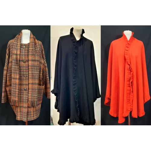 1550 - Ladies clothes by Aquascutum comprising a woollen coat in dog-tooth check style tweed with matching ... 