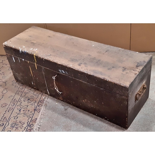 2191 - 19th century pine box containing a collection of architectural fittings, keys, etc