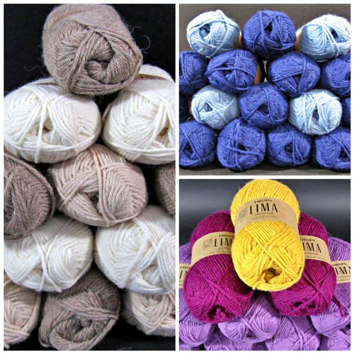 1542 - 60+ Drops 'Lima' alpaca/wool mix balls of wool, various colours including dark blue x 18 and mauve x... 