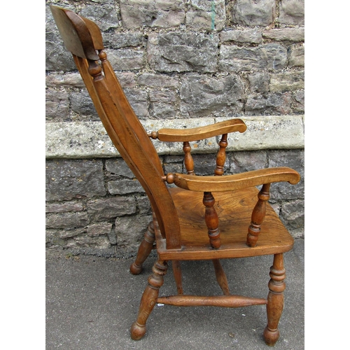 2184 - Windsor elm and beech wood lathe back armchair (AF)