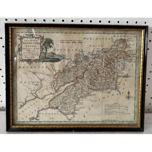 104A - Thomas Kitchin - 'A New Map of Gloucestershire' hand-coloured engraving, 19.5 x 26 cm; together with... 