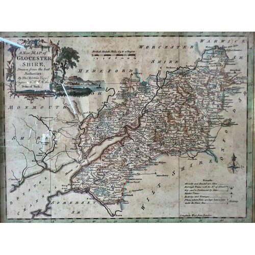 104A - Thomas Kitchin - 'A New Map of Gloucestershire' hand-coloured engraving, 19.5 x 26 cm; together with... 