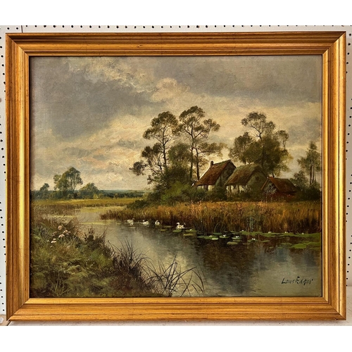 15 - Louis Edgar Clark (19th/Early 20th Century) - Pair of Countryside River Scenes, oil on canvas, both ... 