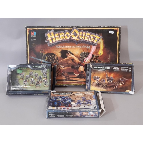 277 - 'Hero Quest' adventure board game (unchecked) together with boxed Warhammer items including 'Storm c... 