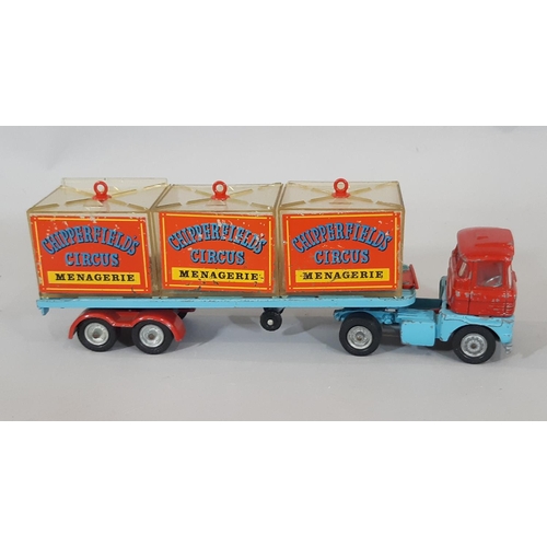 279 - Vintage model vehicles, unboxed, including Corgi Chipperfield circus Menagerie Transporter and Perfo... 