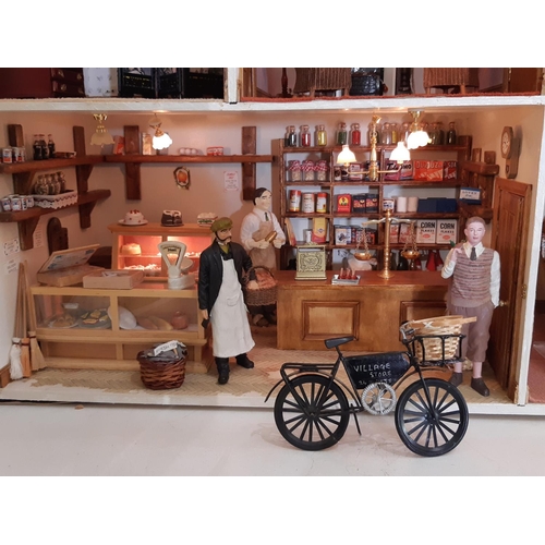 251 - 'The Village Store'- an impressive and finely detailed dolls house shop in early to mid 20th century... 