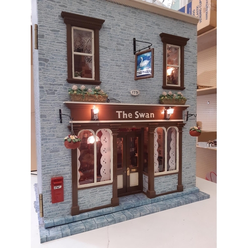 252 - 'The Swan'- a period style Public House dolls house comprising a front opening 3 storey building wit... 