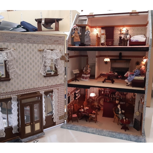 252 - 'The Swan'- a period style Public House dolls house comprising a front opening 3 storey building wit... 