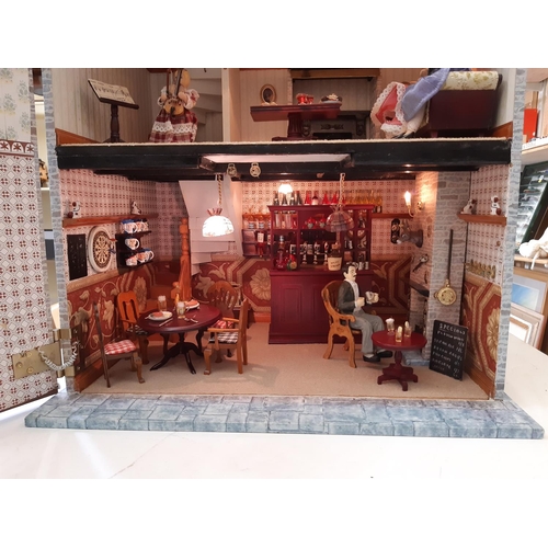 252 - 'The Swan'- a period style Public House dolls house comprising a front opening 3 storey building wit... 