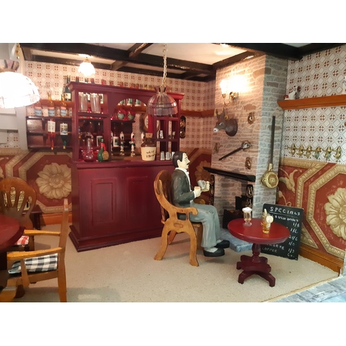 252 - 'The Swan'- a period style Public House dolls house comprising a front opening 3 storey building wit... 