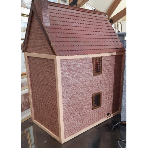 254 - 'The Grand House'- a 3 storey period style dolls house with red brick effect front dated 1871, front... 