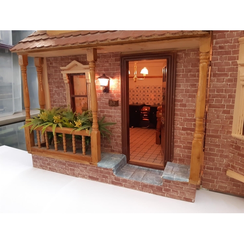 254 - 'The Grand House'- a 3 storey period style dolls house with red brick effect front dated 1871, front... 