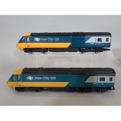 262 - Inter-city rail models comprising 2 x Hornby class 43 locomotives (43010 and W43002), 2 coaches, a c... 