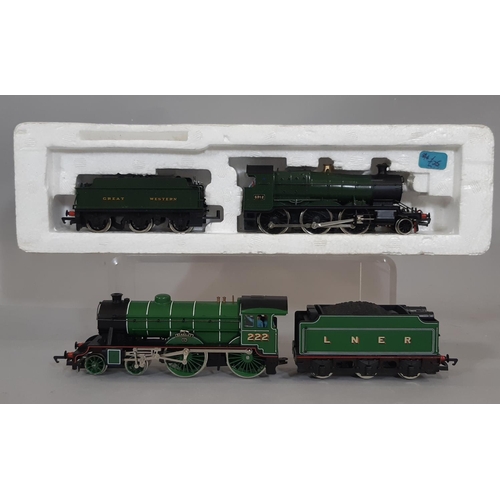 265 - A mixed collection of unboxed locomotives and vans including Hornby 4-4-0 'The Berkeley' LNER locomo... 