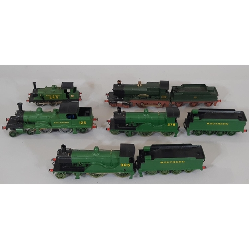 265 - A mixed collection of unboxed locomotives and vans including Hornby 4-4-0 'The Berkeley' LNER locomo... 