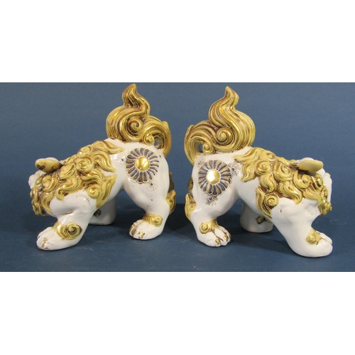 1072 - A pair of Japanese porcelain Temple dogs