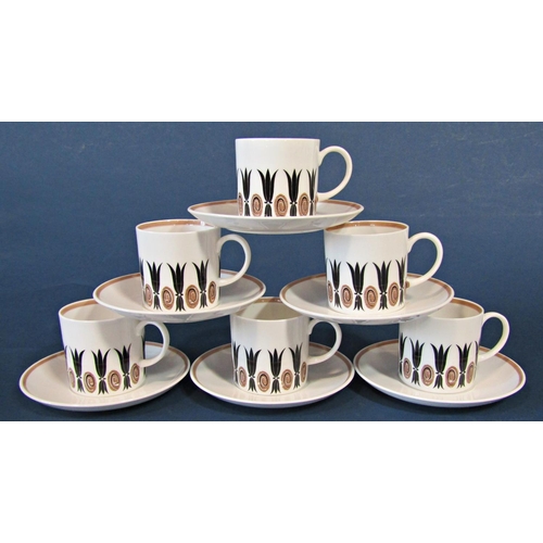 1123 - Arabesque ware, Susie Cooper coffee cans and saucers together with a Wedgwood Beaconsfield floral pa... 