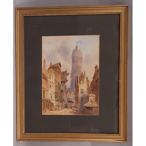 12 - W. Allen (19th Century) - 'Utrecht', watercolour on paper, signed and titled lower left, 26 x 36.5 c... 