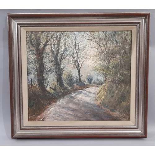 6 - Mervyn Goode (b.1948) - 'Mill Lane, October' (1977), oil on canvas, signed and dated below, titled v... 