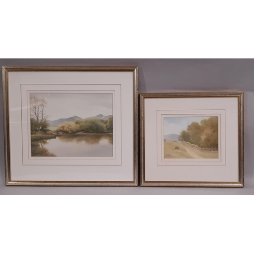 14 - Nigel Price (b.1933) - Five watercolour landscape scenes titled: 'Track in the Brecon Beacons', 'The... 