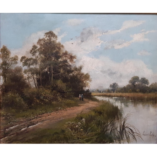 15 - Louis Edgar Clark (19th/Early 20th Century) - Pair of Countryside River Scenes, oil on canvas, both ... 