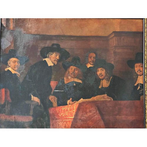 29 - Franz Hanfstaengl After Rembrandt Harmenszoon van Rijn - 'De Staalmeesters', reproduction print, lab... 